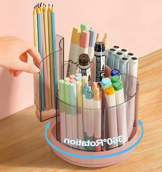Organizzatore di Penna Rotante per Scrivania - Sistema di Organizzazione per Pennarelli 360° Girevole