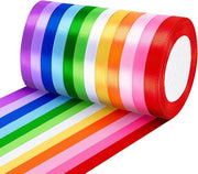 Lint satinato - 12 colori - 10 mm x 22 m - lana per tessuti - laccio per regali - cucito per laccio - ballon per matrimonio - confezione regalo - bouquet DIY - artigianato