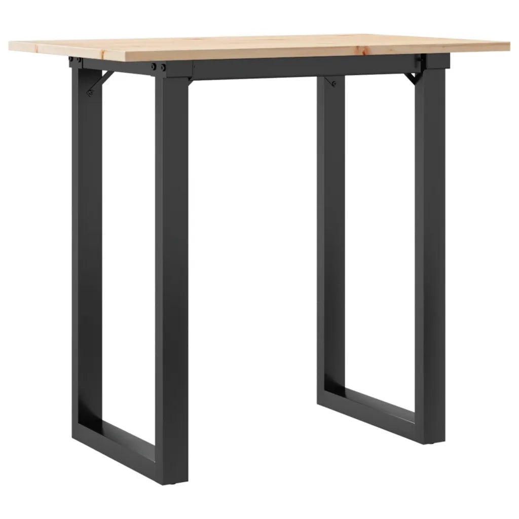 Tavolo da Pranzo Telaio a O 80x50x75 cm Legno Pino e Acciaio 3282672