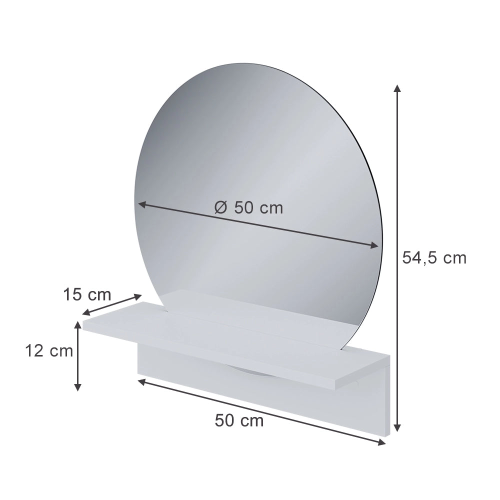 Vicco Specchio bagno Bianco 50 x 54.5 cm con ripiano