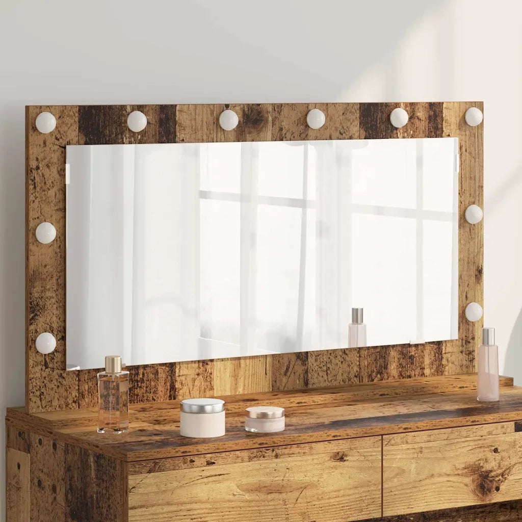 Specchio da Vanità Rettangolare Legno vecchio 100 x 55 x 18 cm 868307