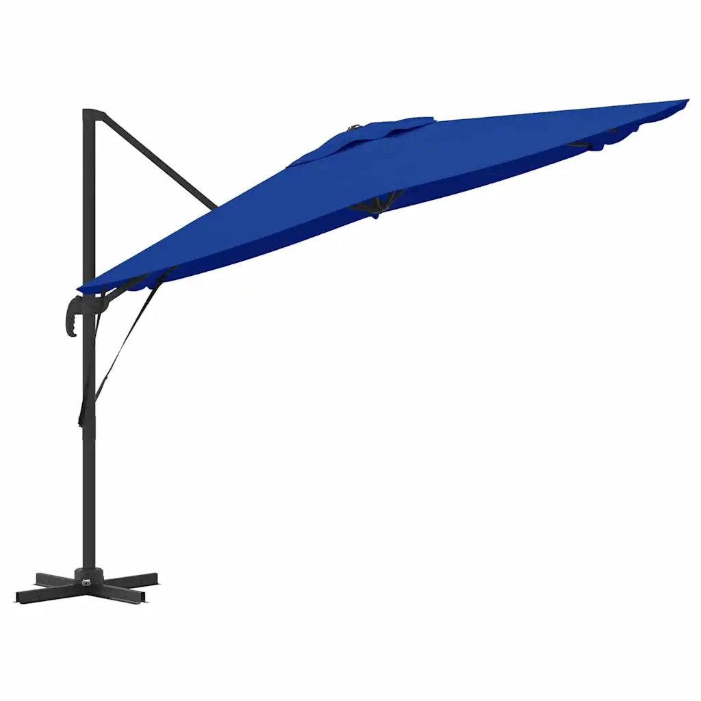 Parasole Roma-Ombrellone da giardino Blu 286 x 284 x 265 cm Alluminio e Poliestere