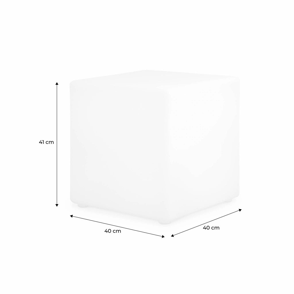 Lampada a cubo led colore bianco con batteria ricaricabile, multicolor