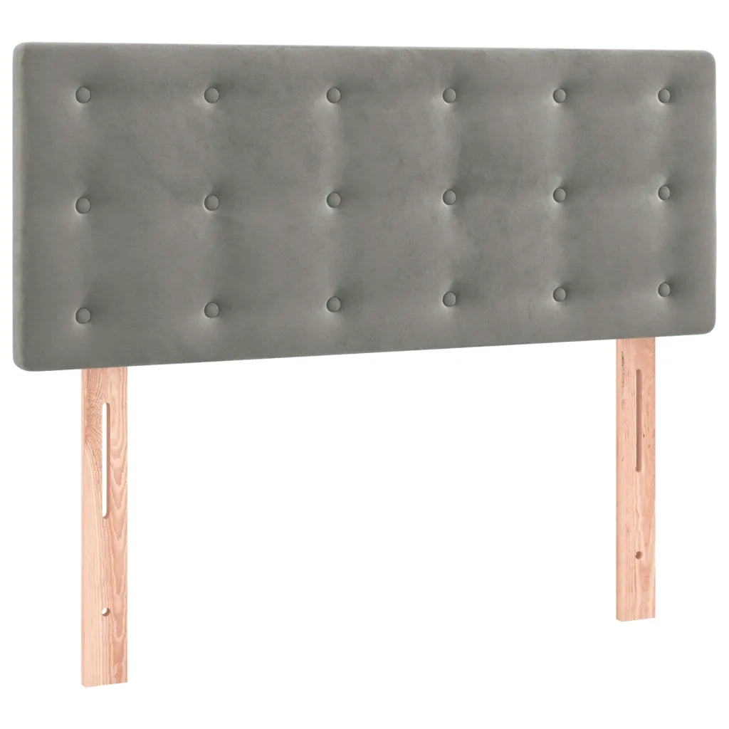 Giroletto a Molle con Materasso Grigio Chiaro 90x190 cm Velluto