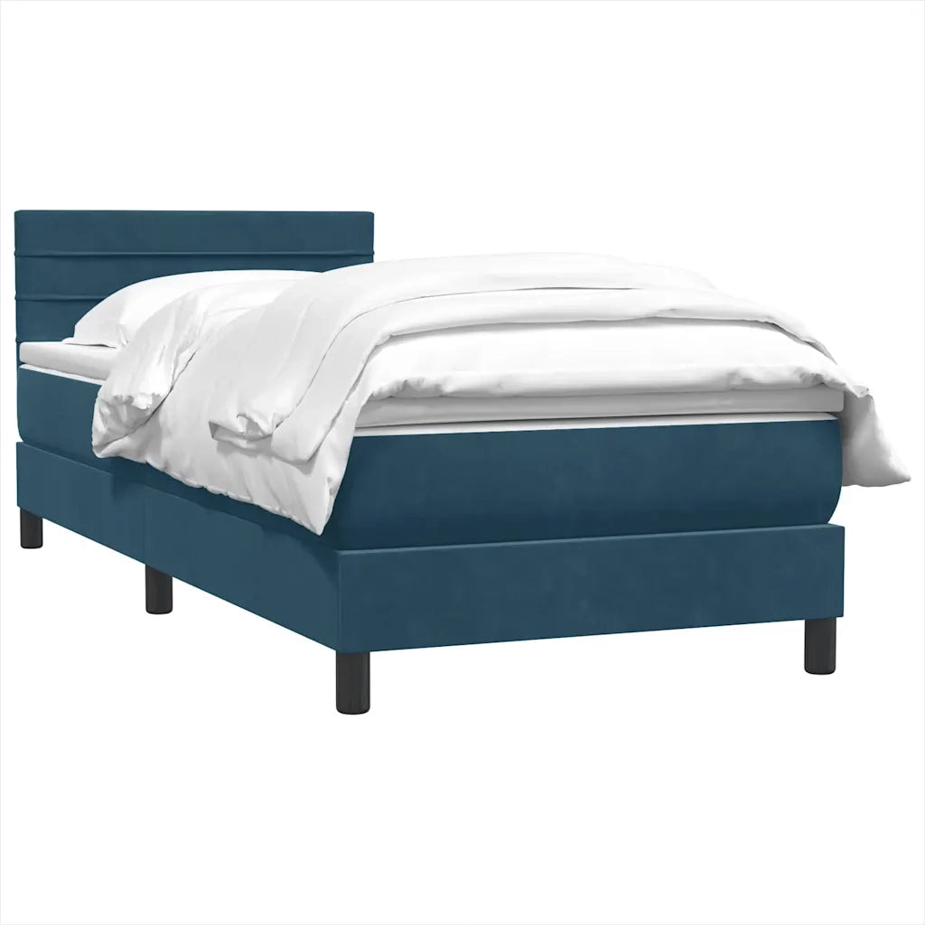 Giroletto a Molle con Materasso Blu Scuro 80x210 cm Velluto 3316285