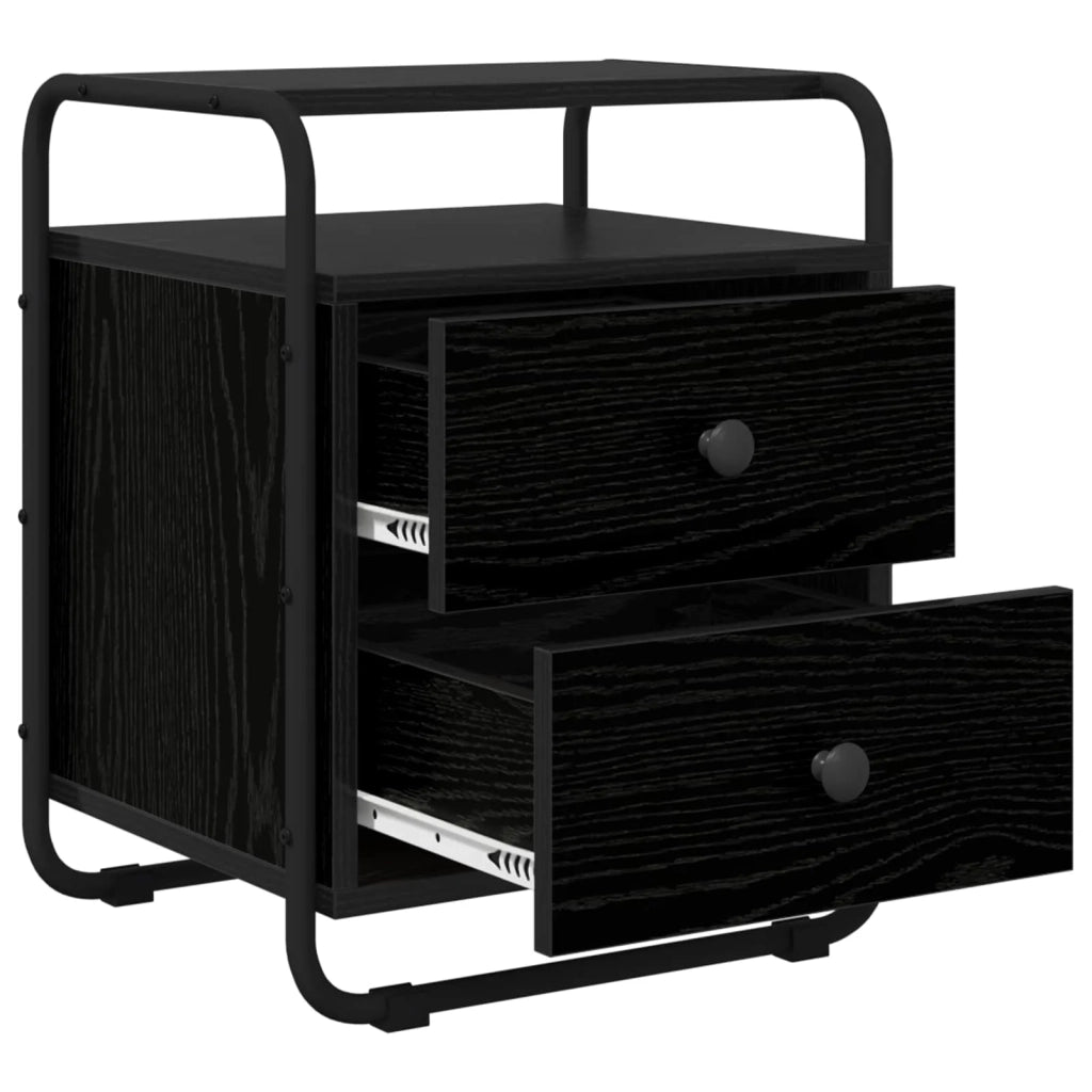 Armadio da Notte 2 pz Rovere Nero Legno ingegnerizzato 8007624