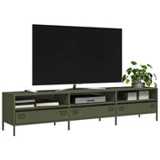 Mobile TV Verde Oliva 202x39x43,5 cm Acciaio Laminato a Freddo 851350