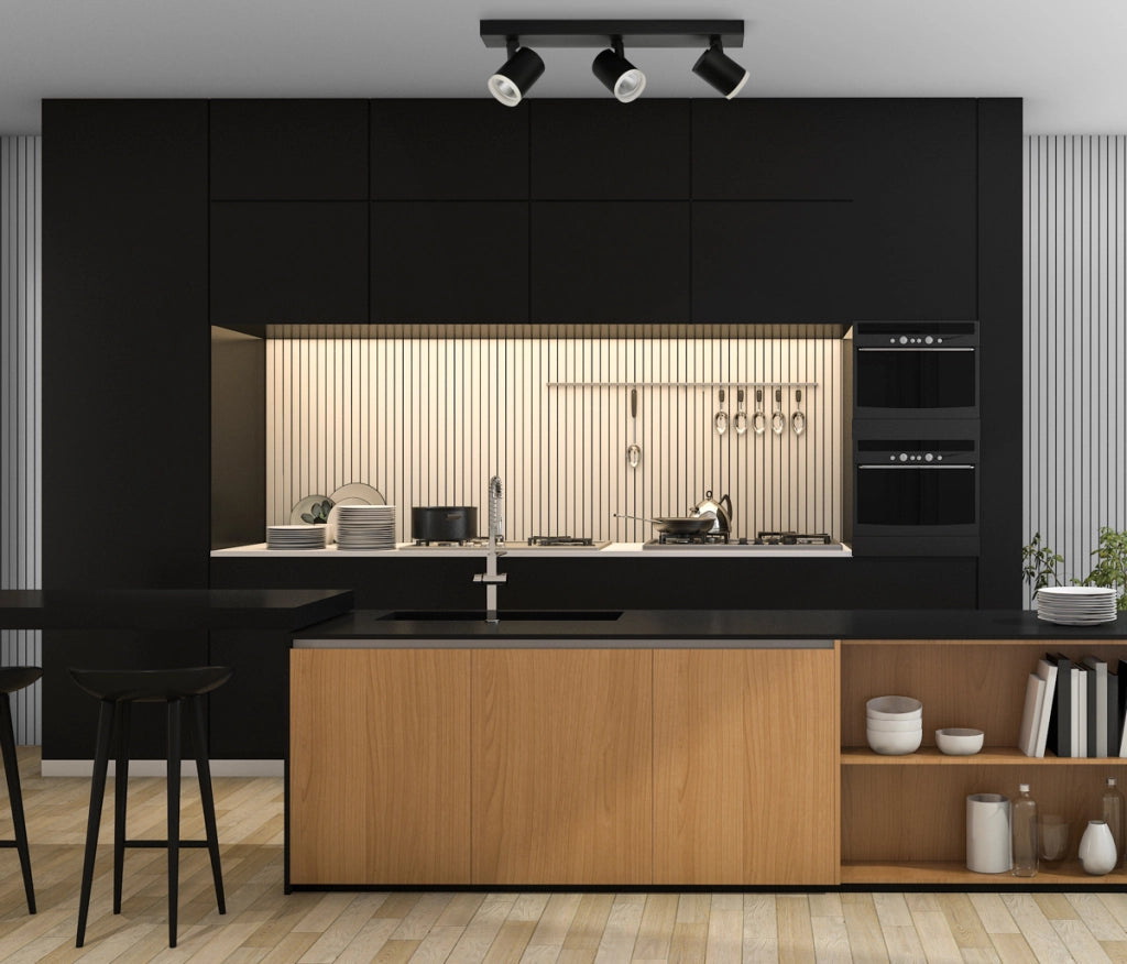 Faretto soffitto Helvia Italux 3 luci nero LED 15W