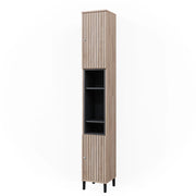 Vicco Armadio per il bagno Marrone 30 x 190 cm con ante e vani a giorno