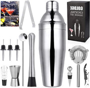Shaker per cocktail a casa - 12 pezzi - acciaio inossidabile - 750 ml