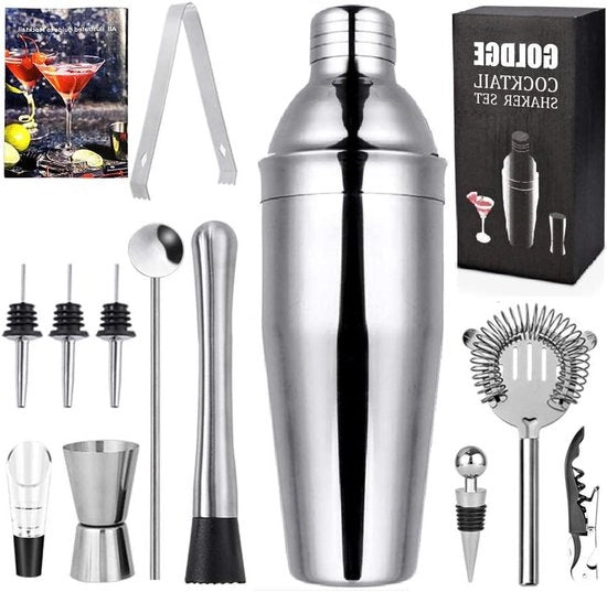 Shaker per cocktail a casa - 12 pezzi - acciaio inossidabile - 750 ml