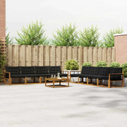 Set di divani da esterno con cuscino 9 pcs Naturale e Nero