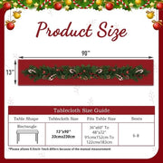 Tavolo da Natale in tessuto rosso con fiore e orologio stampato – Ideale per la decorazione della tavola da pranzo e della tavola di Natale