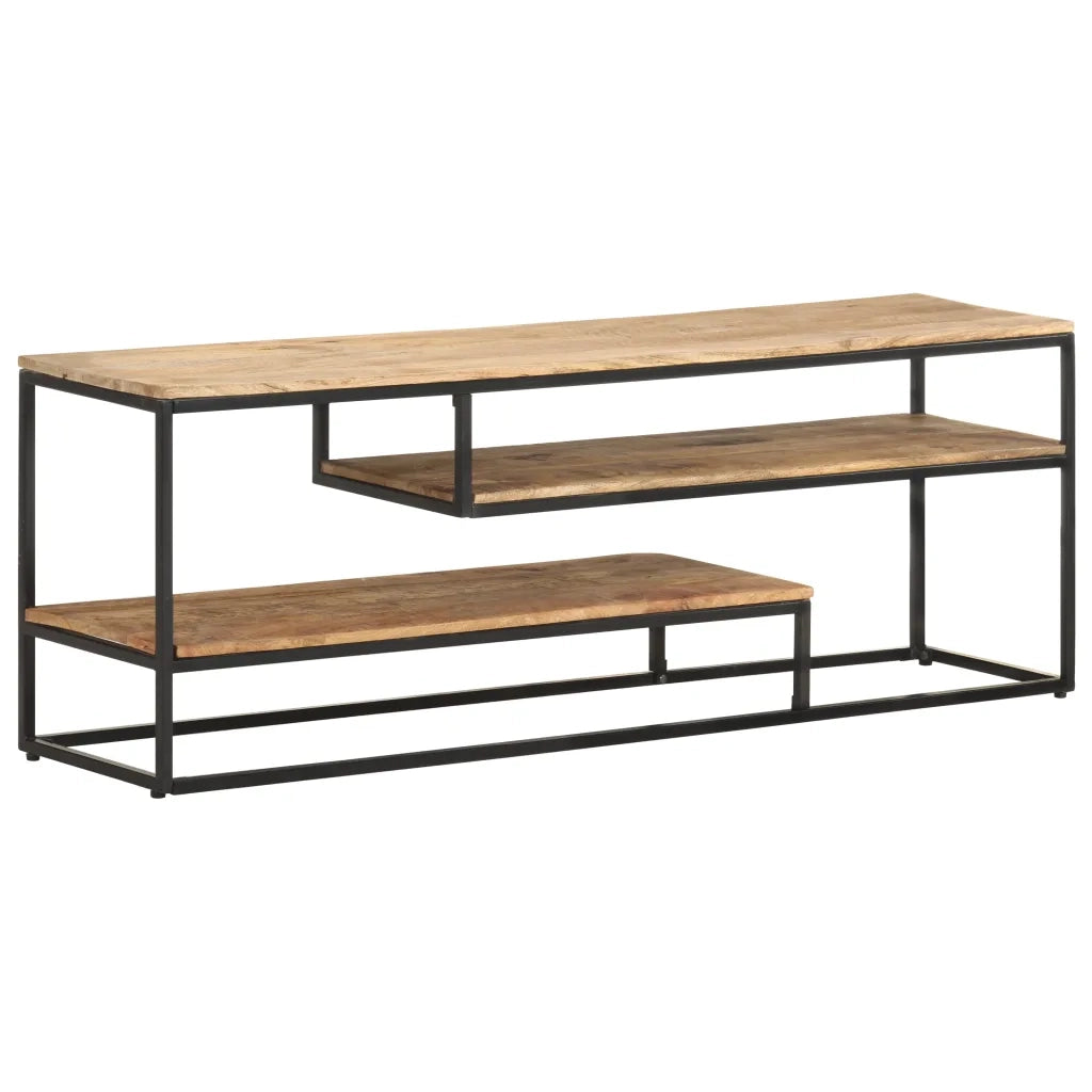 Mobile Porta TV 130x30x45 cm in Legno Massello di Mango Grezzo 321623