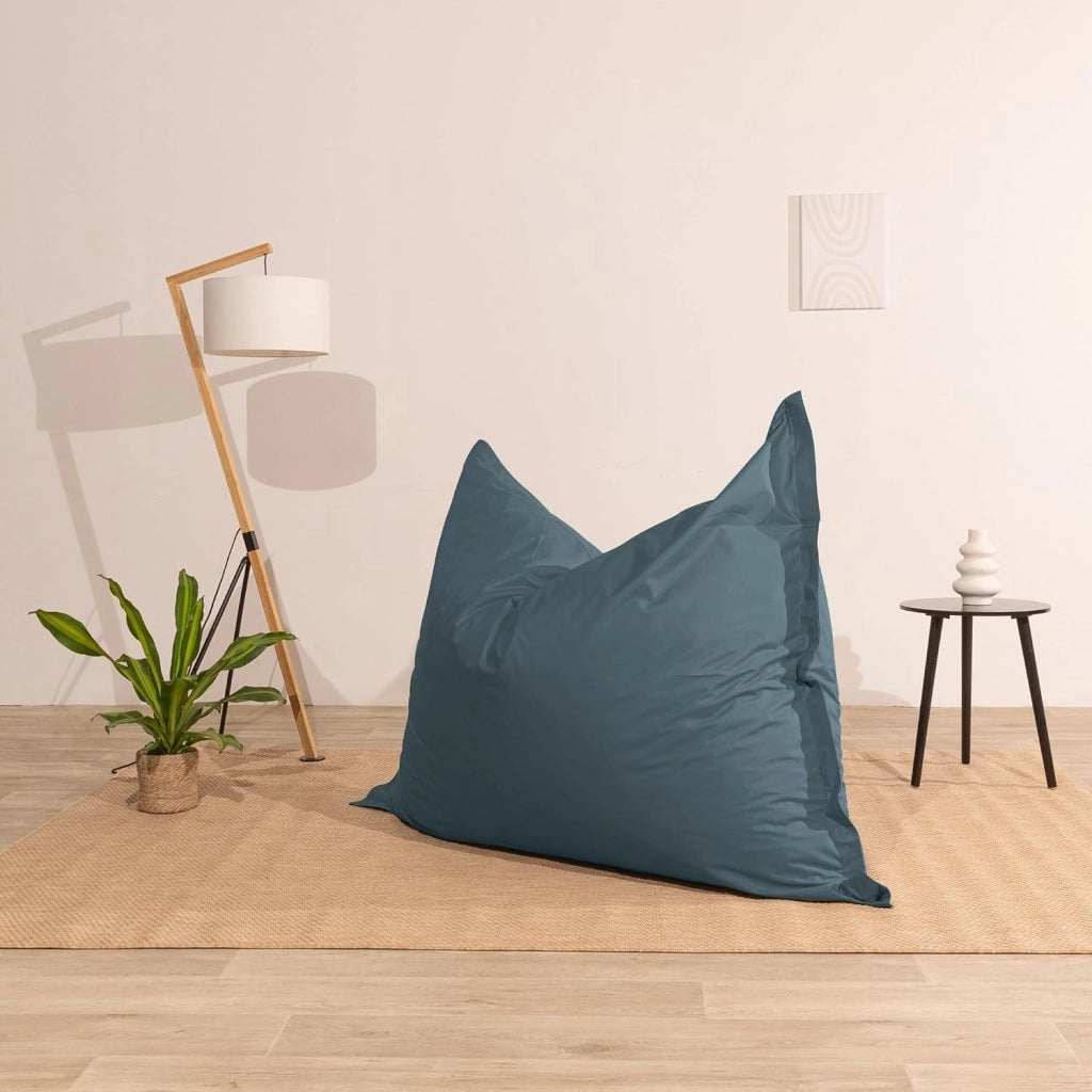 Pouf da Esterno Giardino, Tessuto Impermeabile e Anti-UV, Fodera Lavabile, Imbottitura in Schiuma Molto Confortevole - Pouf Poltrona Sacco Grande (180x140 cm, Grigio Scuro)