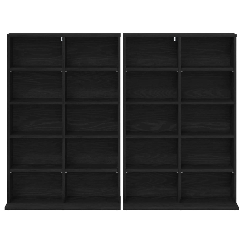 Mobile per CD 2 pz Rovere Nero 65 x 23,5 x 97,5 cm 8012677