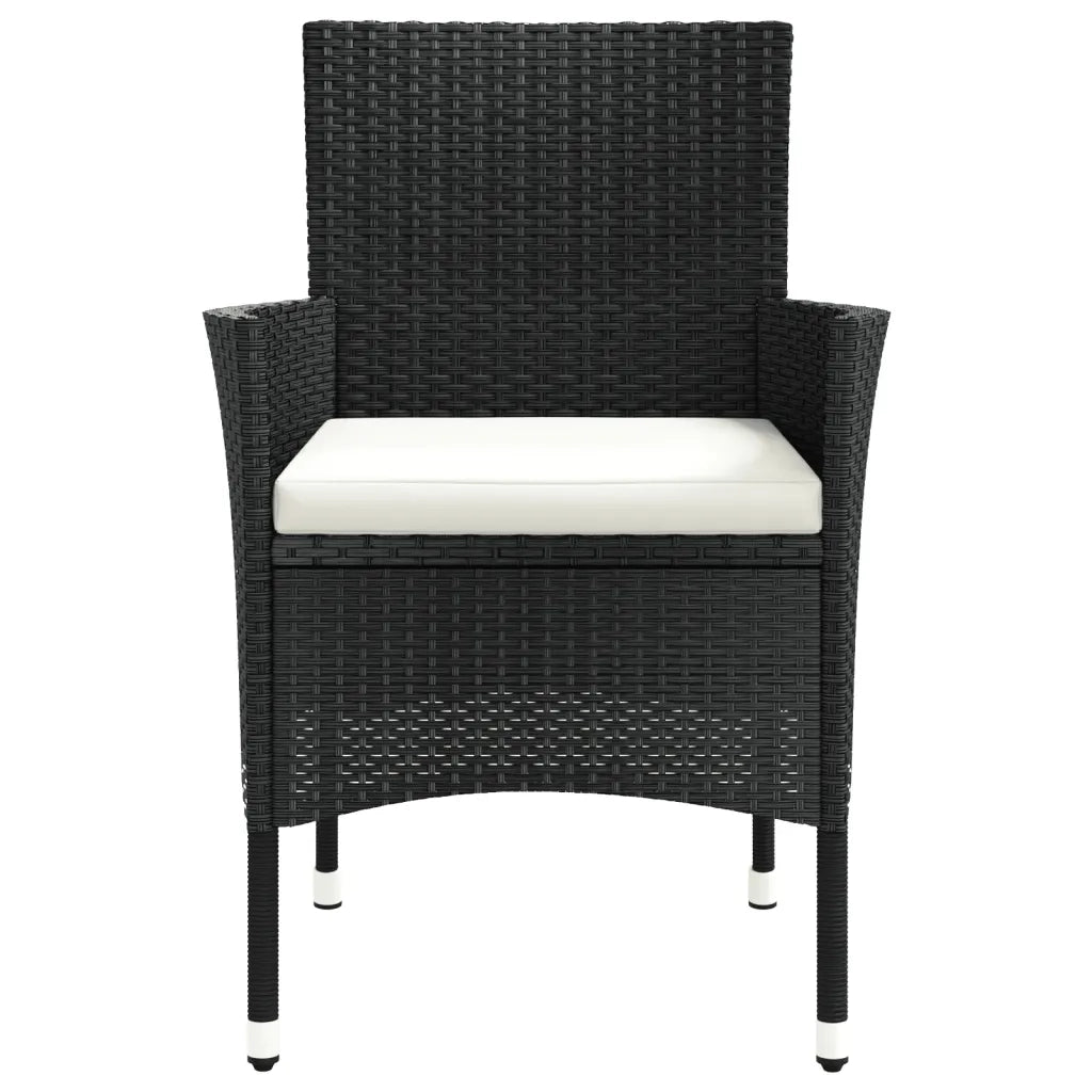 Sedie da giardino con cuscini 2 pz nere in polyrattan (solo UK/IE/FI/NO) 362519