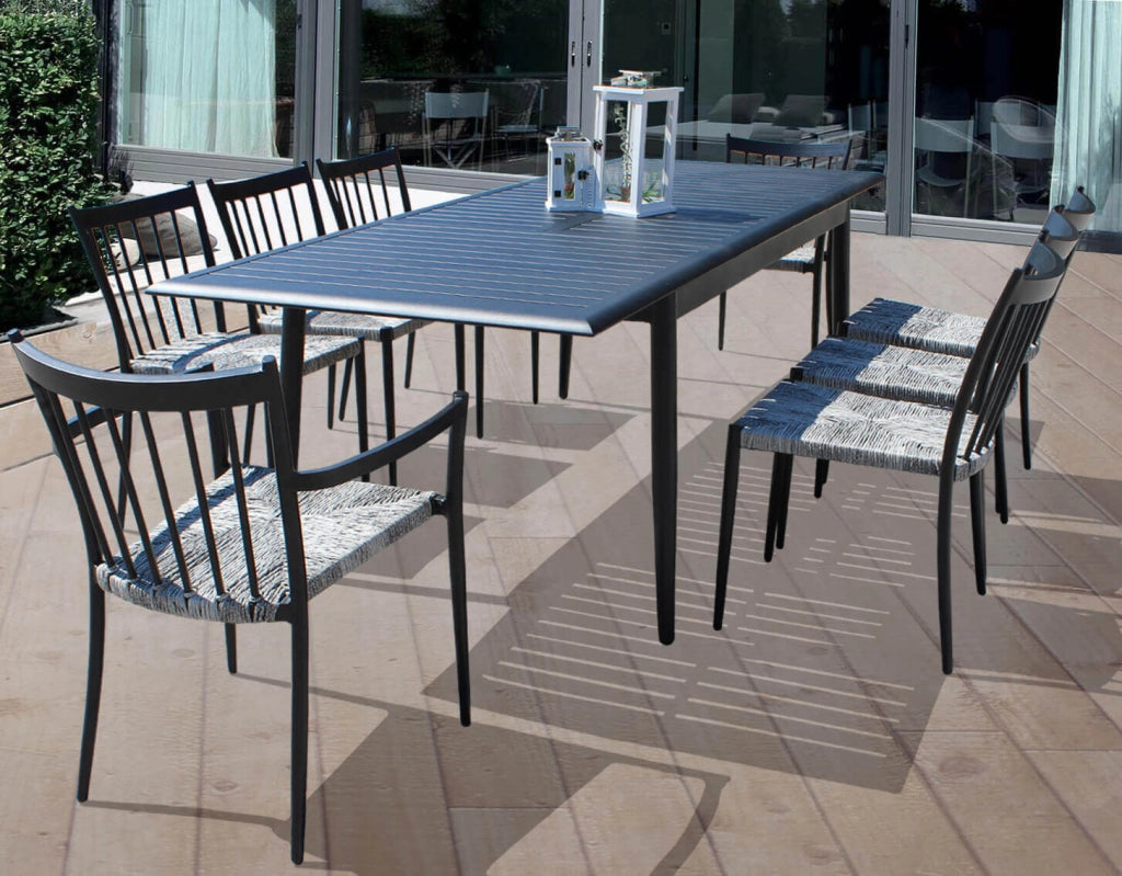 Poltrona da Giardino Impilabile in Alluminio Wicker cm 55x57x86 - BURTON