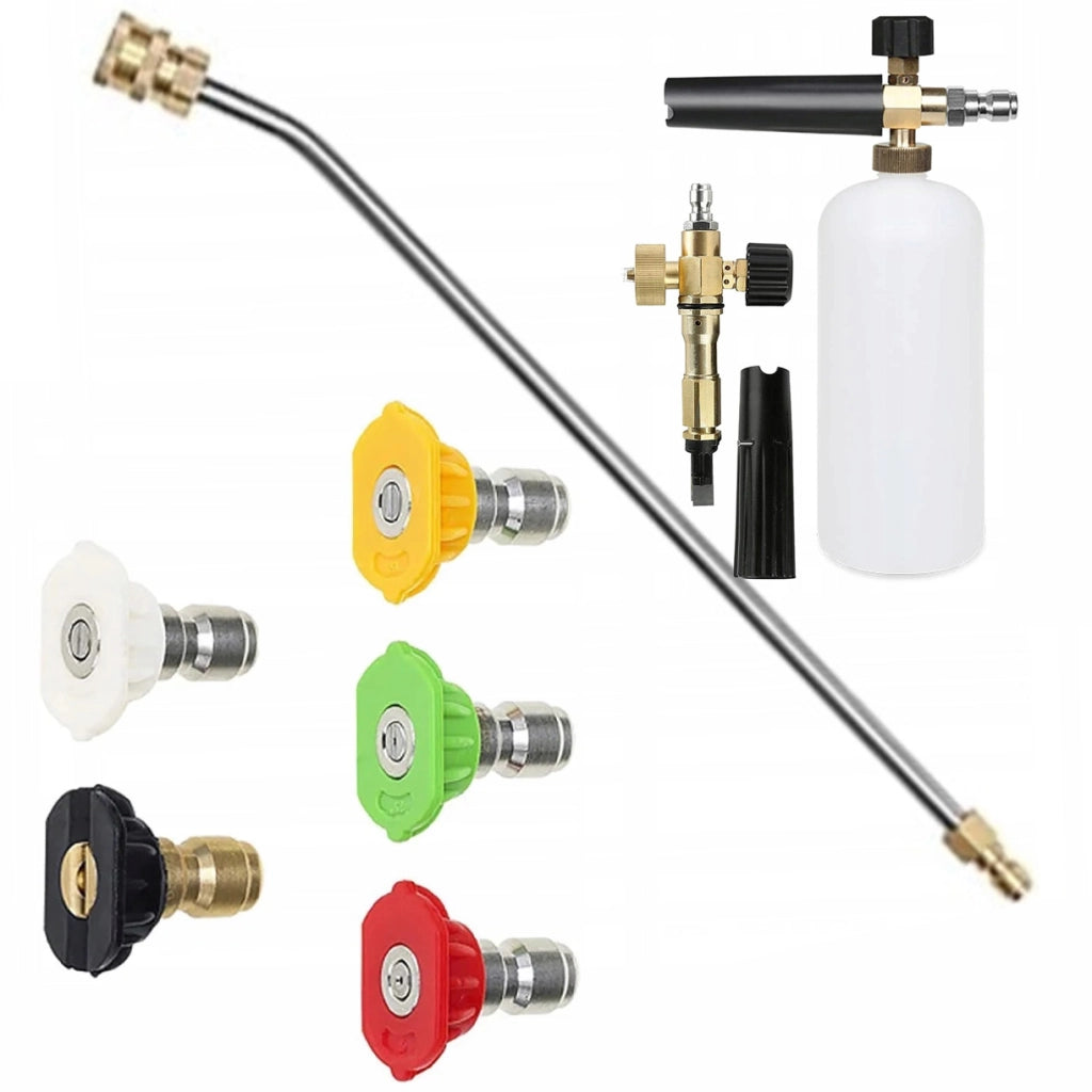 Set di Ugelli per Idropulitrice con Lancia e Schiumogeno – 5 Ugelli (0°, 15°, 25°, 40°, 60°) | Max 250 Bar, 60°C