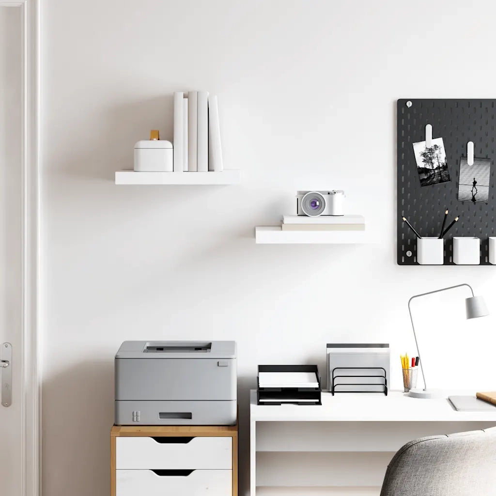 Scaffali a Parete 2 pz Bianco Lucido 40x23x3,8 cm in MDF cod mxl 46147