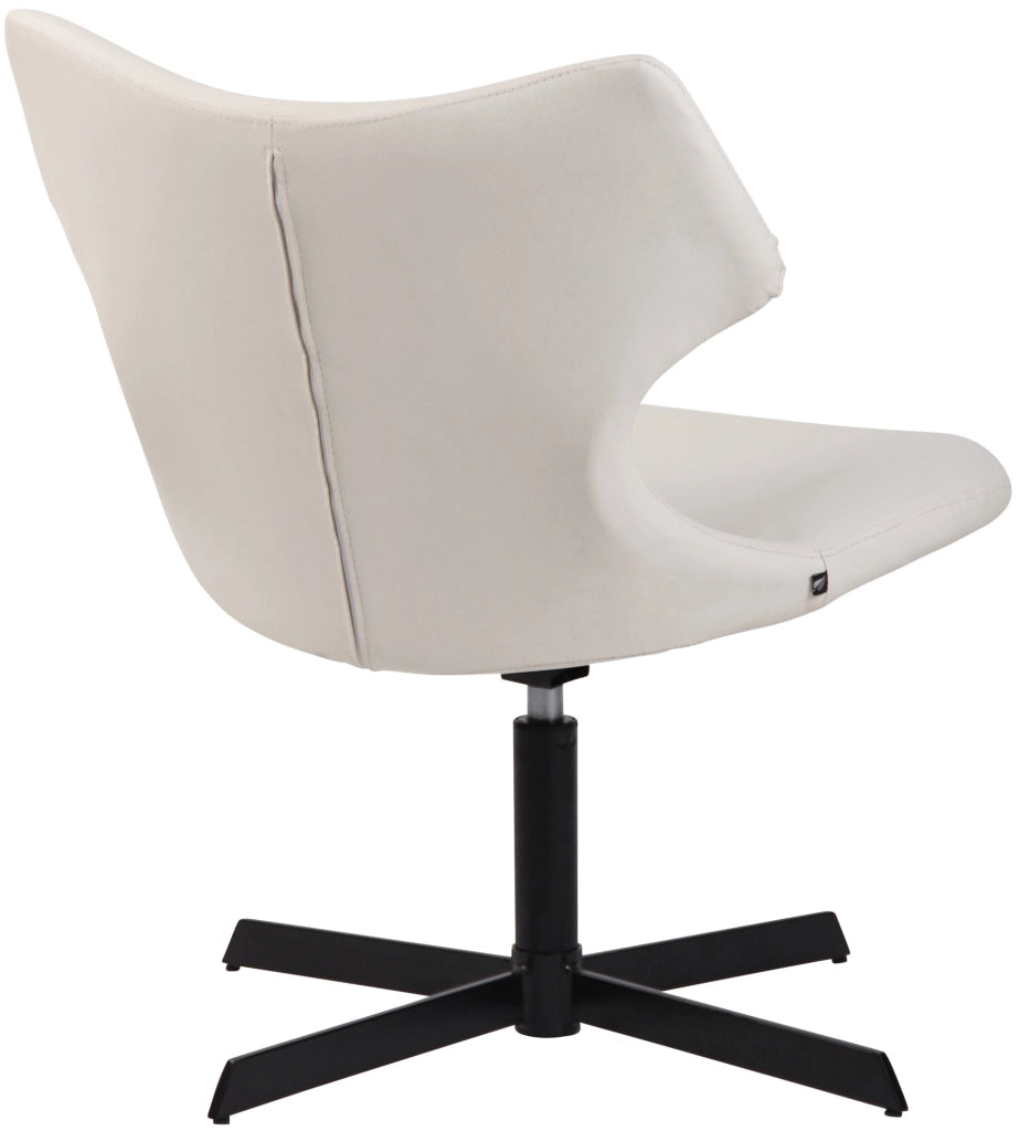 Sedia da lounge Welland in similpelle bianco