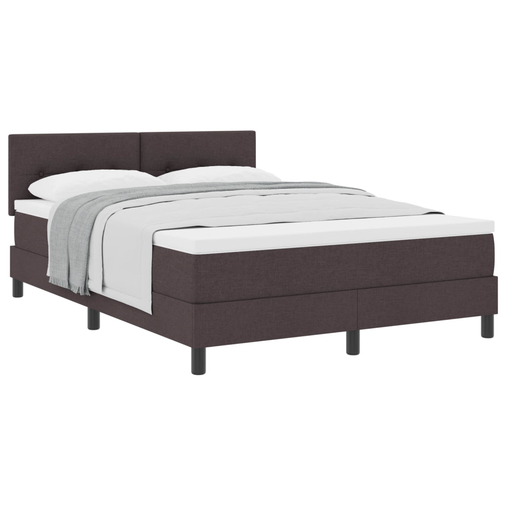 Letto a Box Spring con Materasso Marrone Scuro 140x200 cm Tessuto