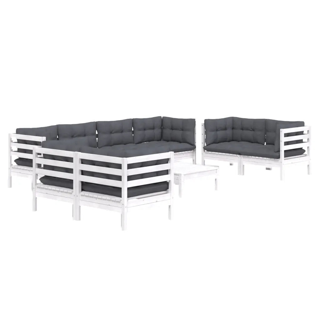 Set Salotto Giardino con Cuscini 9 pz in Legno Massello di Pino