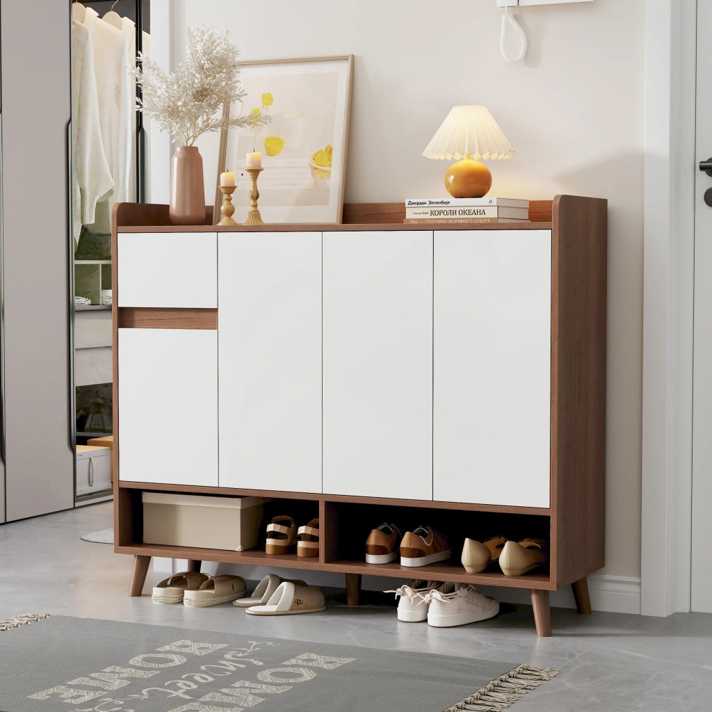 Mobile Credenza con 4 Ante e 1 Cassetto ¨C Xylo ¨C Bianco Naturale 120x35x99