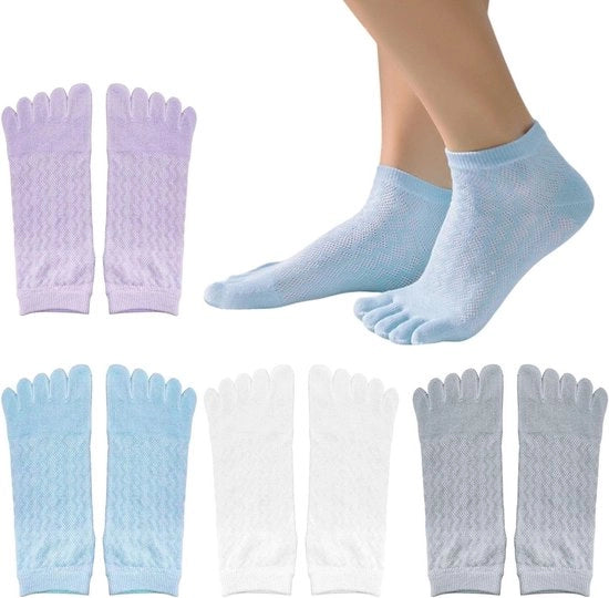 Sokker per Pilates, Yoga e Corse per Donne - Set da 4 Pairs