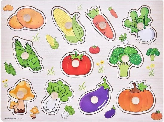 Gioco da Montare per Bambini in Legno Interessante per l'Età Prescolare Giocattolo per Bambini - Puzzle di Verdure e Frutta Animale.