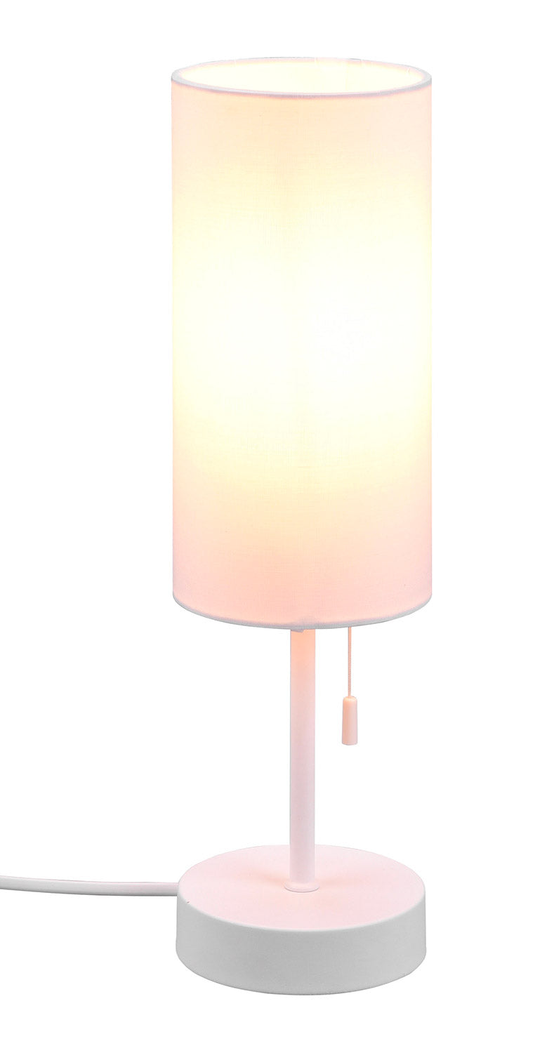 Lampada da Tavolo da Interno Attacco E14 in Metallo Bianco Opaco