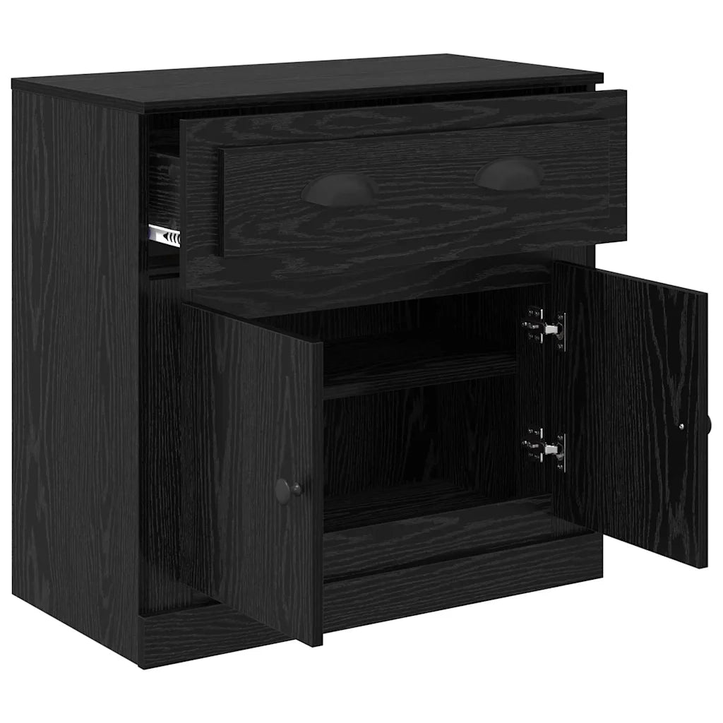 Credenza-Buffet-Armadio da cucina Rovere Nero 70 x 35,5 x 67,5 cm Legno multistrato 727258