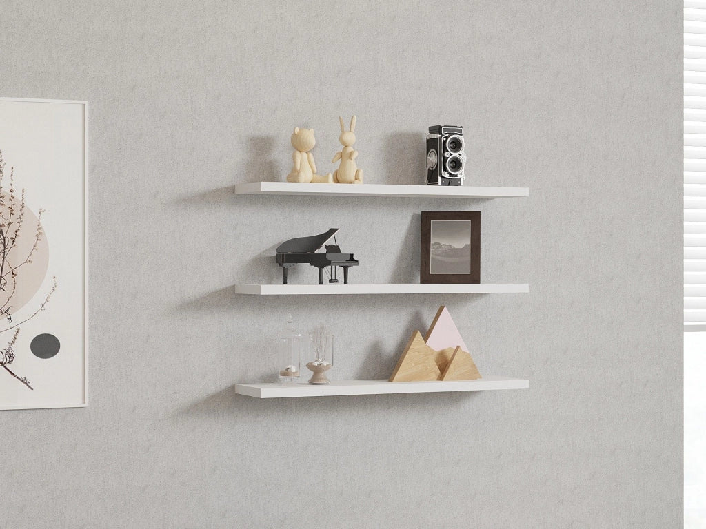 Meina, Mensola 3 Ripiani, 60x15x2h cm Bianco