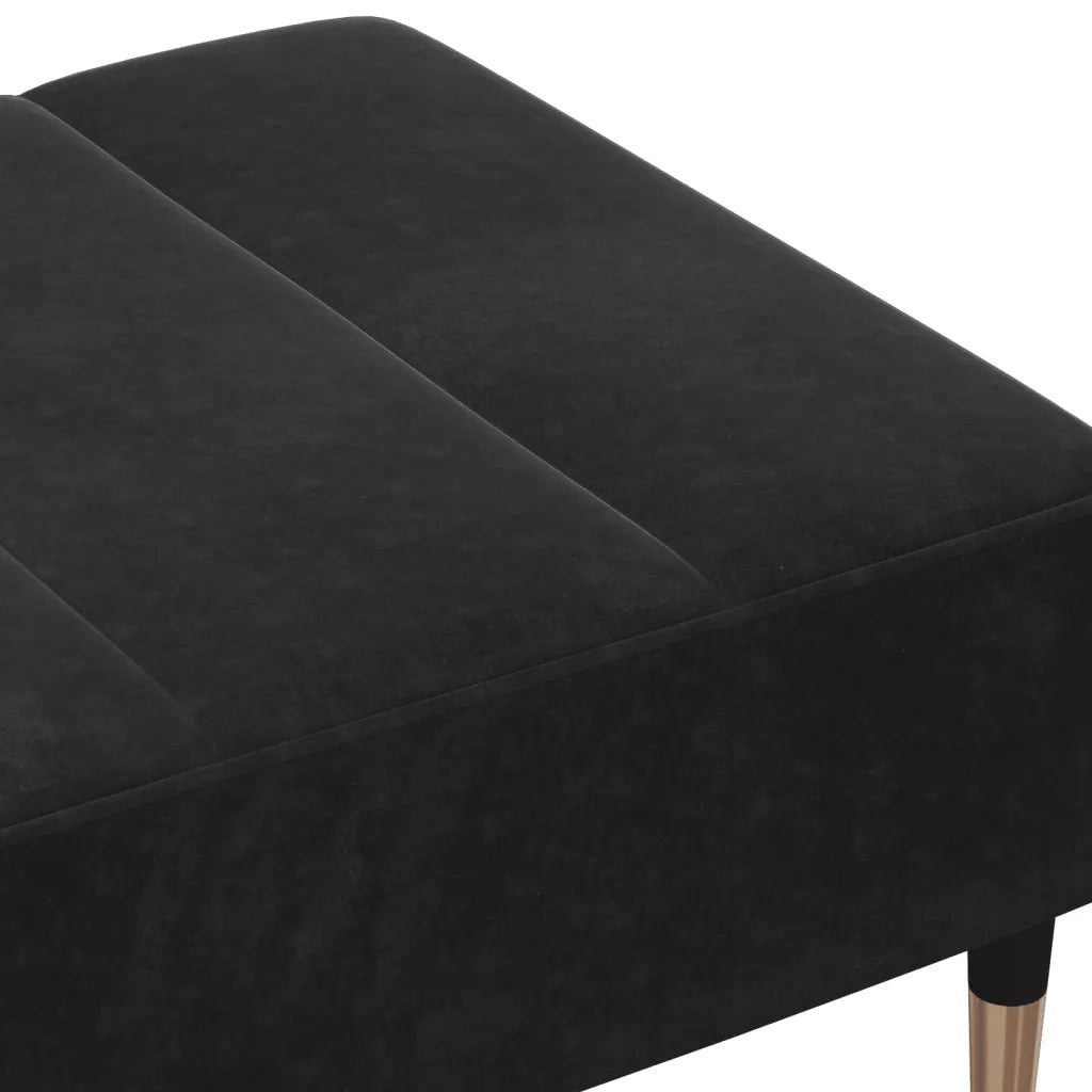Poggiapiedi Nero 77x55x31 cm in Velluto
