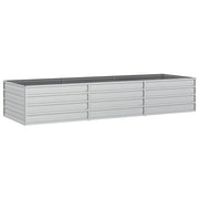 Fioriera rialzata per piante fiori patio giardino 240 x 80 x 45 cm acciaio zincato argento 02_0039413