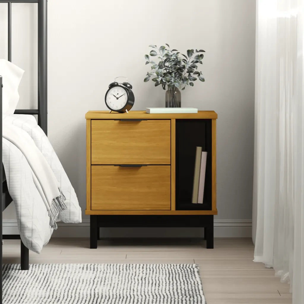 Comodino FLAM 49x35x50 cm in Legno Massello di Pino 357813