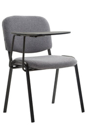 Sedia Ken in tessuto con tavolino ribaltabile grigio