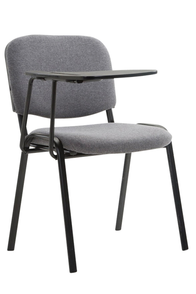 Sedia Ken in tessuto con tavolino ribaltabile grigio