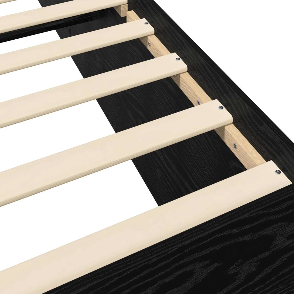 Struttura letto a pavimento Rovere Nero 80 x 200 cm 3429539