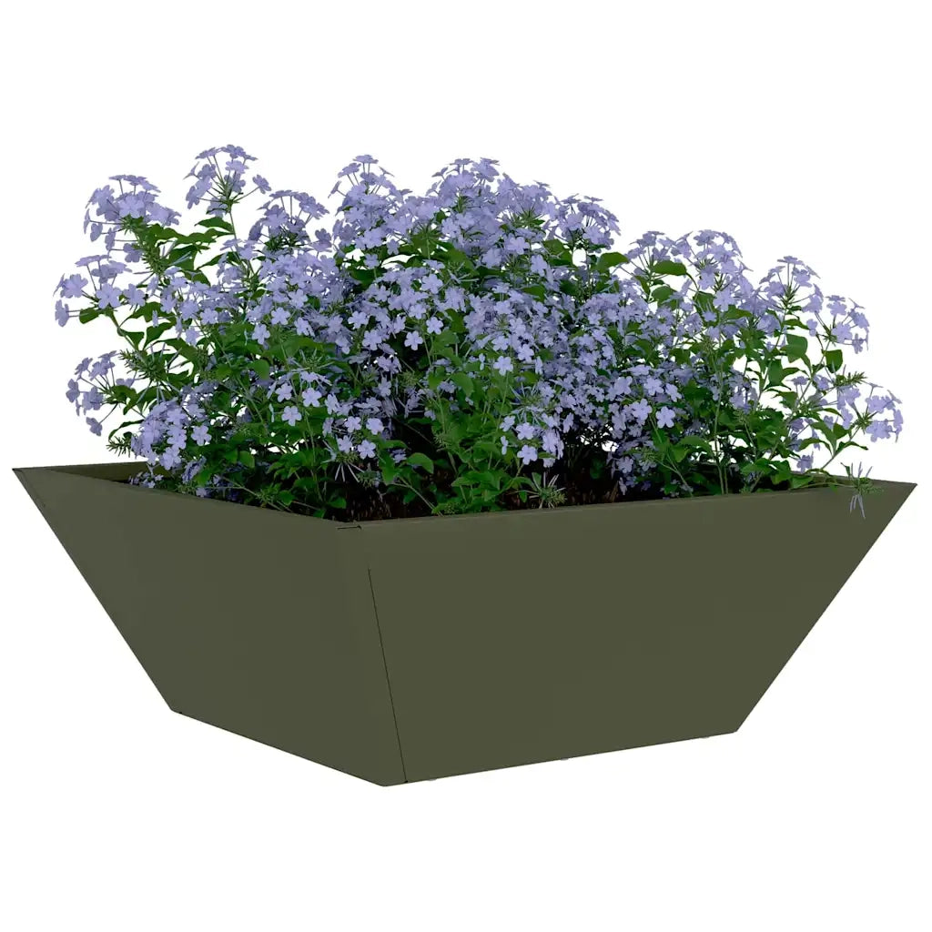 Vaso da giardino 5 pcs Verde oliva 40 x 40 x 15 cm 873817