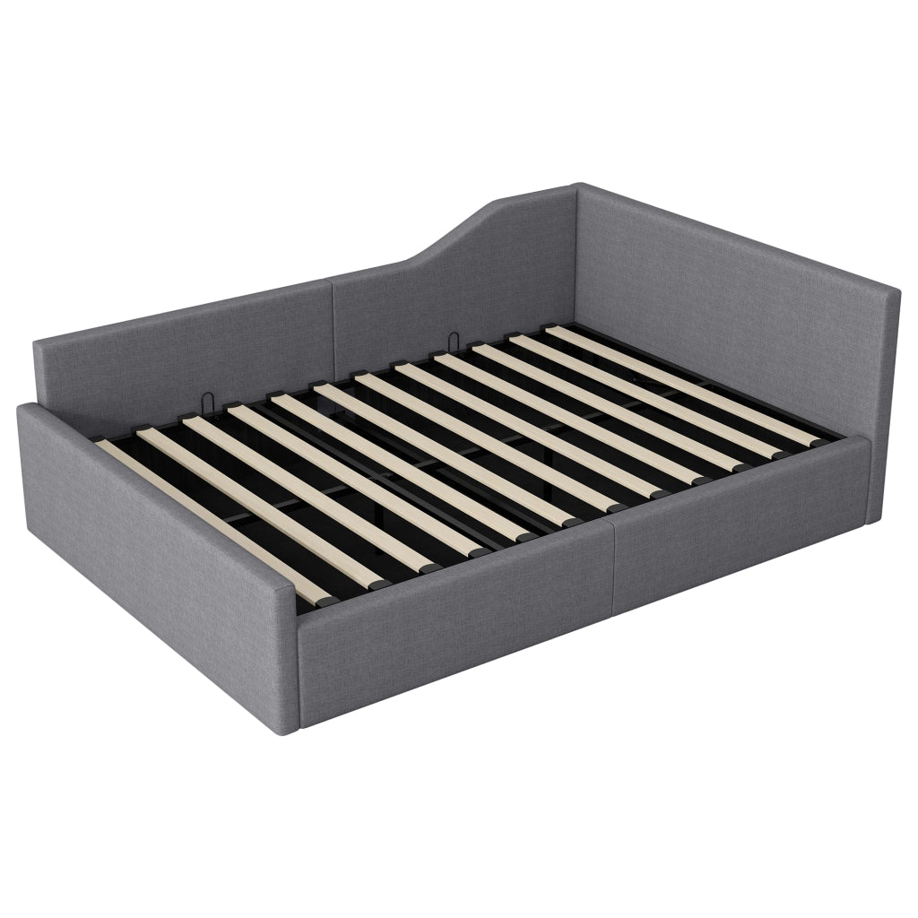 LETTO Imbottito con contenitore 140x200 cm Grigio