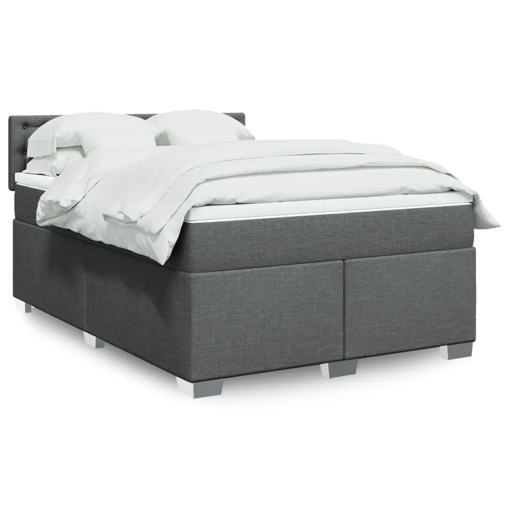 Giroletto a Molle con Materasso Grigio Scuro 160x200 cm Tessuto 3288254