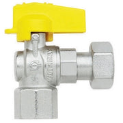 RUBINETTO A SFERA SQUADRA CON LEVETTA FEMMINA - DADO GIREVOLE FEMMINA- 1/2 x 1/2  DN 10- FIV- pezzi 1