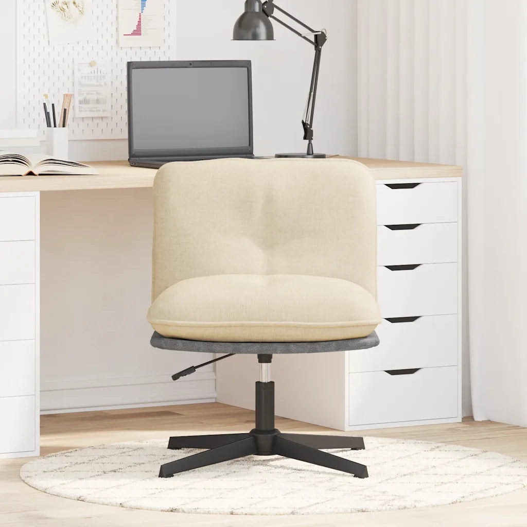 Sedia da Ufficio Girevole Crema in Tessuto 4105391