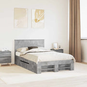 Struttura del letto con testiera Grigio cemento 120 x 200 cm