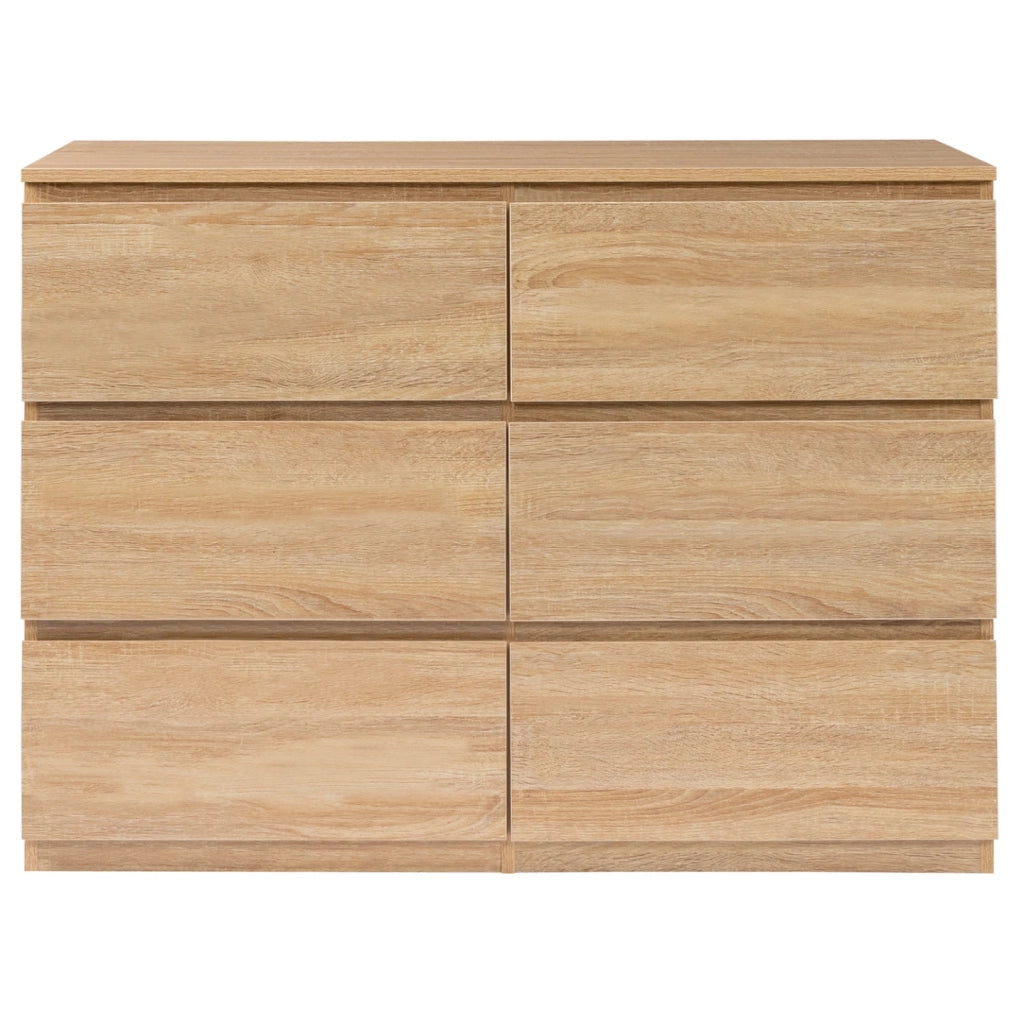 IDMarket - TOMI Cassettone a 6 cassetti da 110 cm in legno effetto faggio