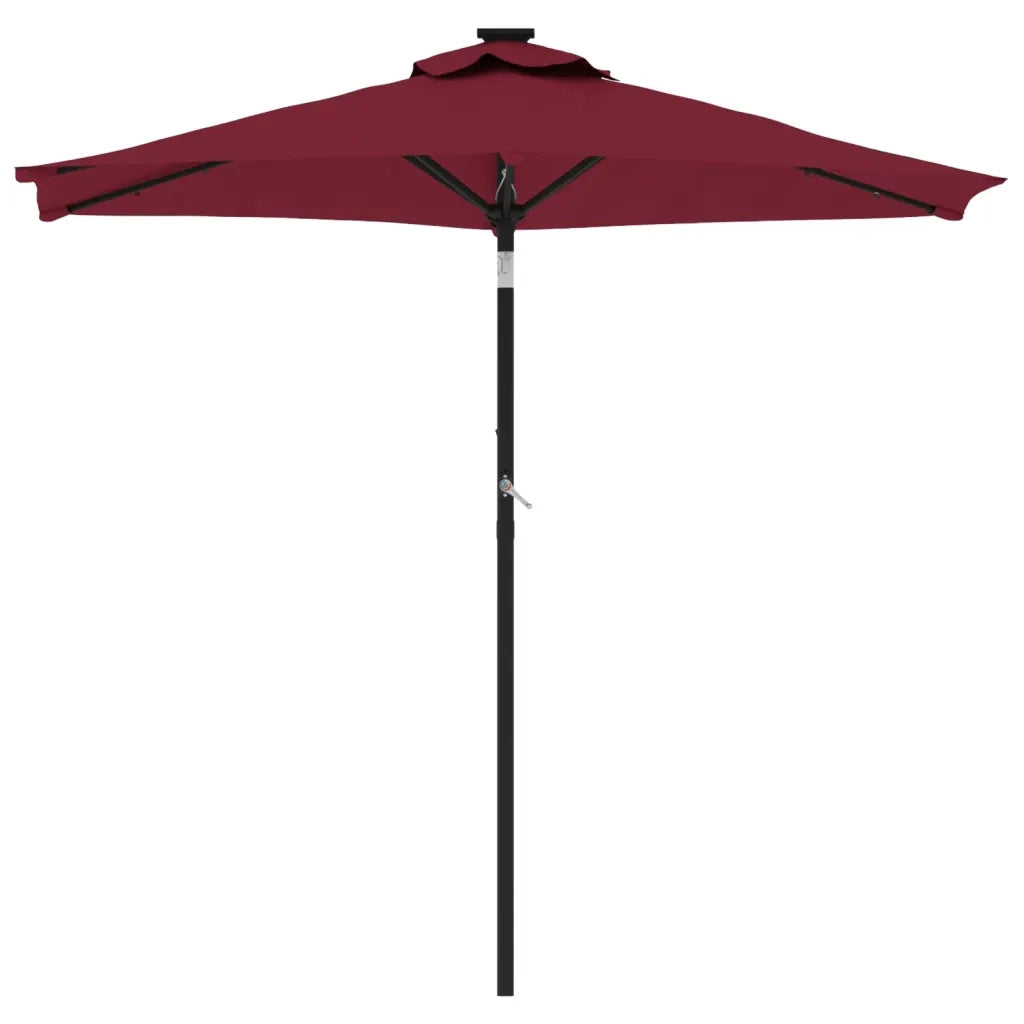 Ombrellone Giardino LED Palo Acciaio Rosso Bordò 225x225x212 cm 4005070