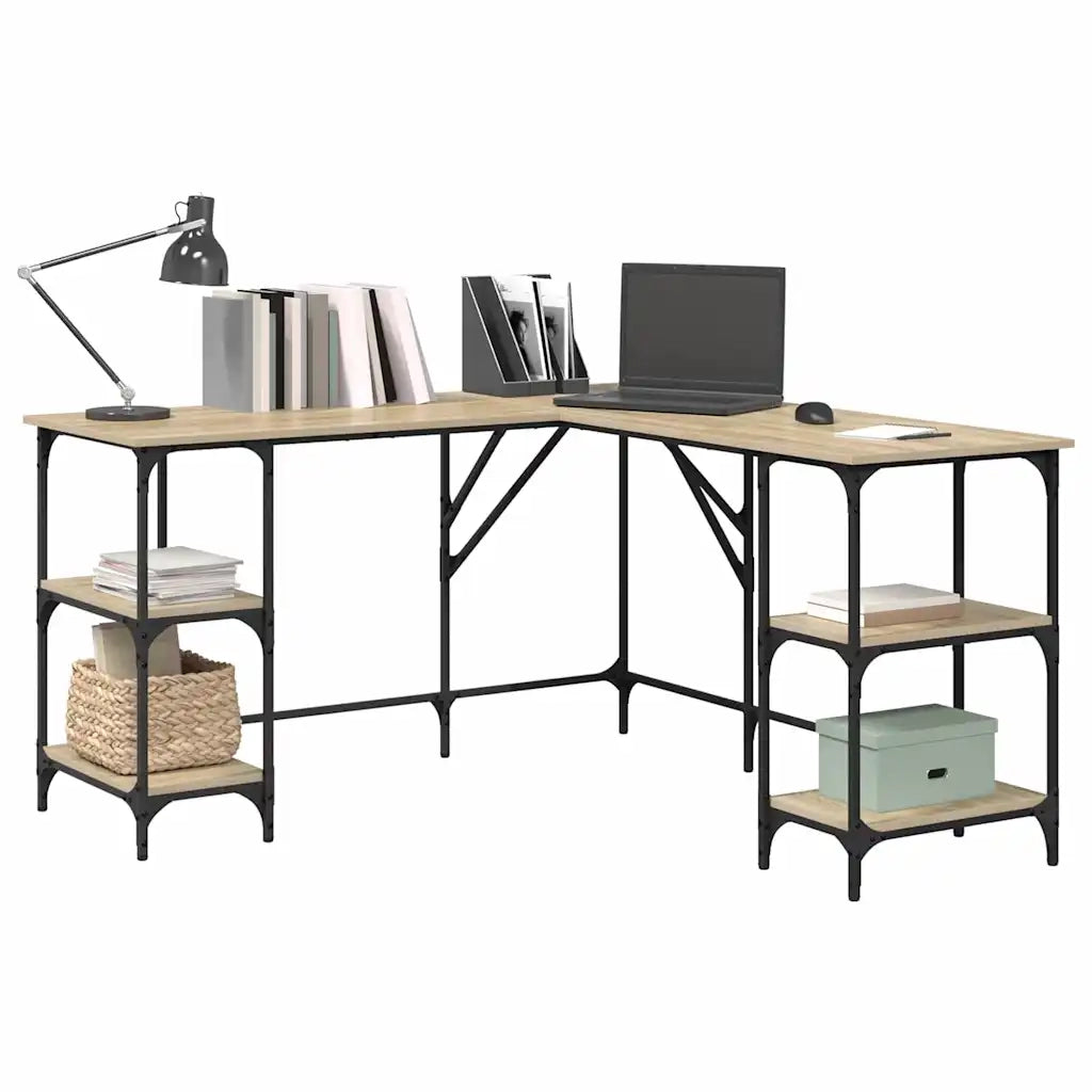 Scrivania Rovere Sonoma 139x139x75 cm in Legno Multistrato 837593