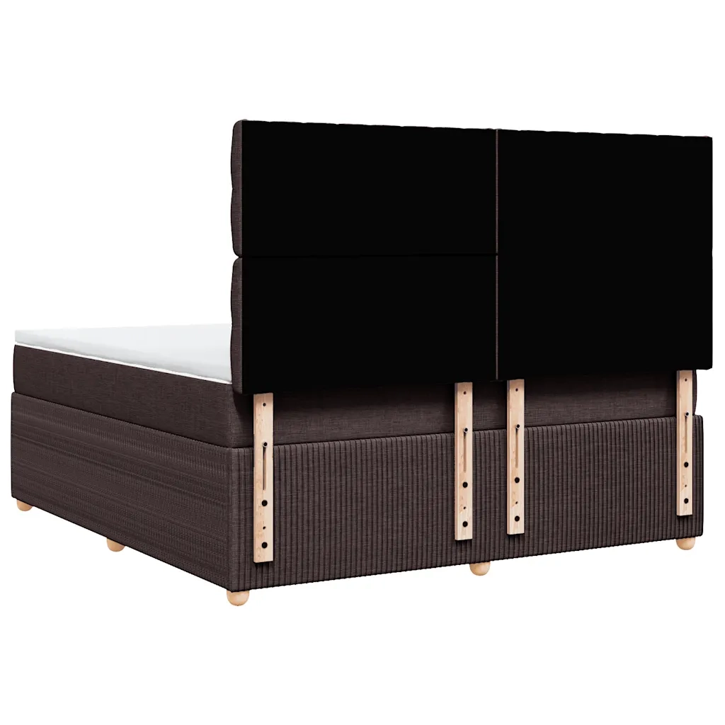 Giroletto a Molle con Materasso Marrone Scuro 180x200cm Tessuto 3292145