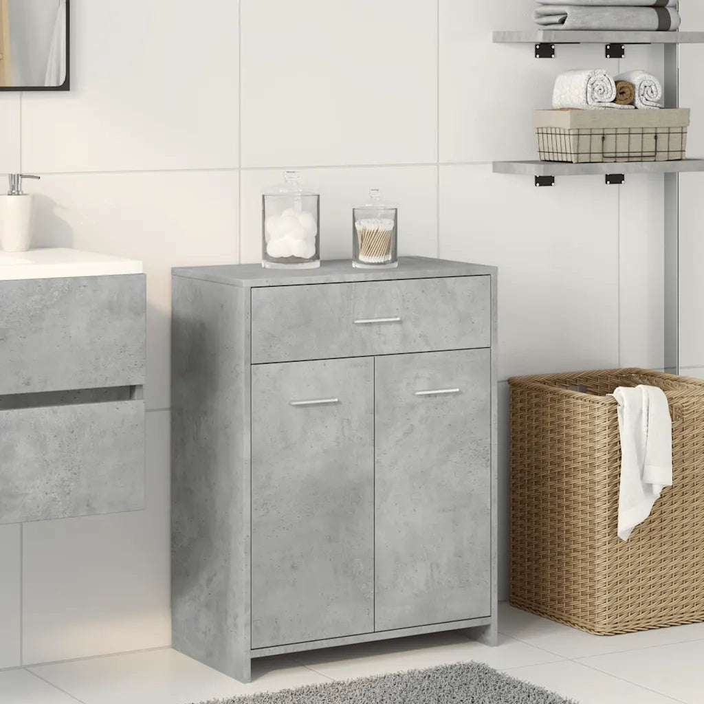 Mobile da Bagno Grigio Cemento 60x33x80 cm in Legno tecnico